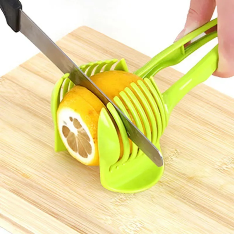 YGTITAN Fruit Slicer with Fixed Holder, Handheld Kitchen Tool for Lemon Egg Potato Tomato, ABS Plastic