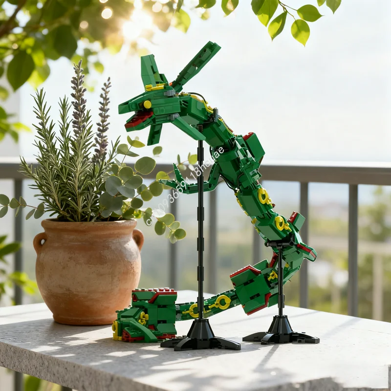 793 pezzi MOC Rayquaza Pokemon modello blocchi di costruzione costruzione fai da te giocattoli educativi creativi mattoni regali di Natale compleanno per bambini