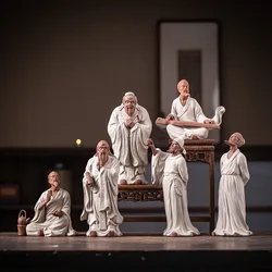 Zen Chinese Ceramic Action Figure, Confucius and Laozi, Home Decoration, Creative Interior Study, Tea Room, Tabletop Decoration