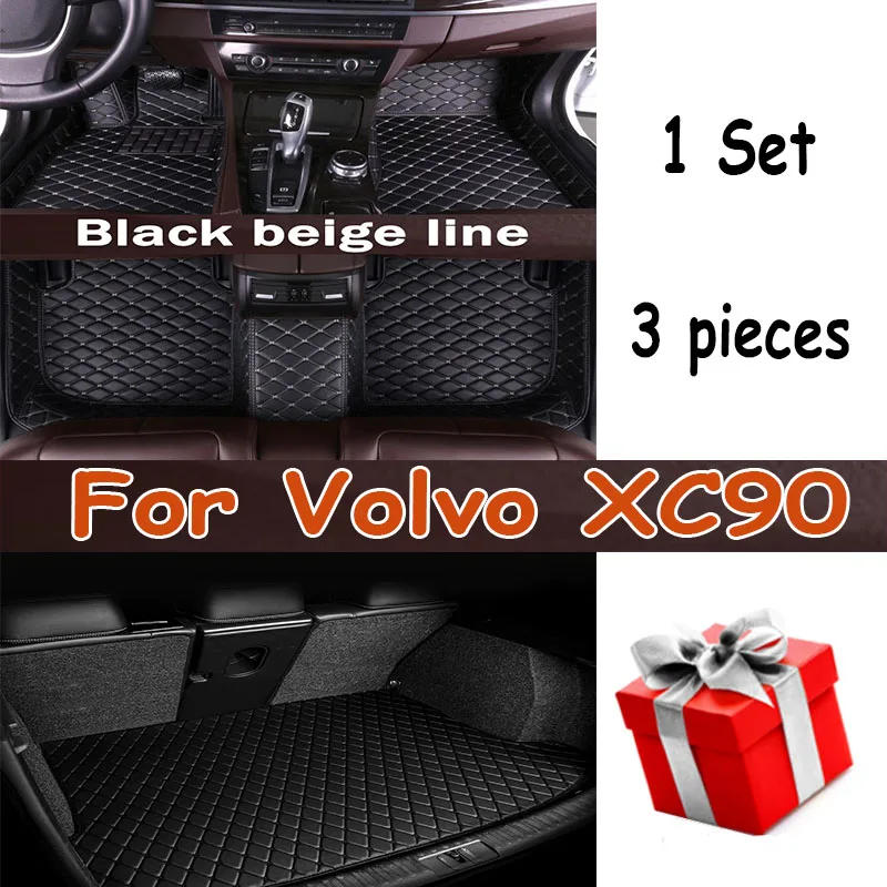 

Car Mats For Volvo XC90 MK1 5 Seat 2002~2014 Leather Floor Mat Set Rug Auto Interior Parts Carpet Anti Dirt Pad Car Accessories