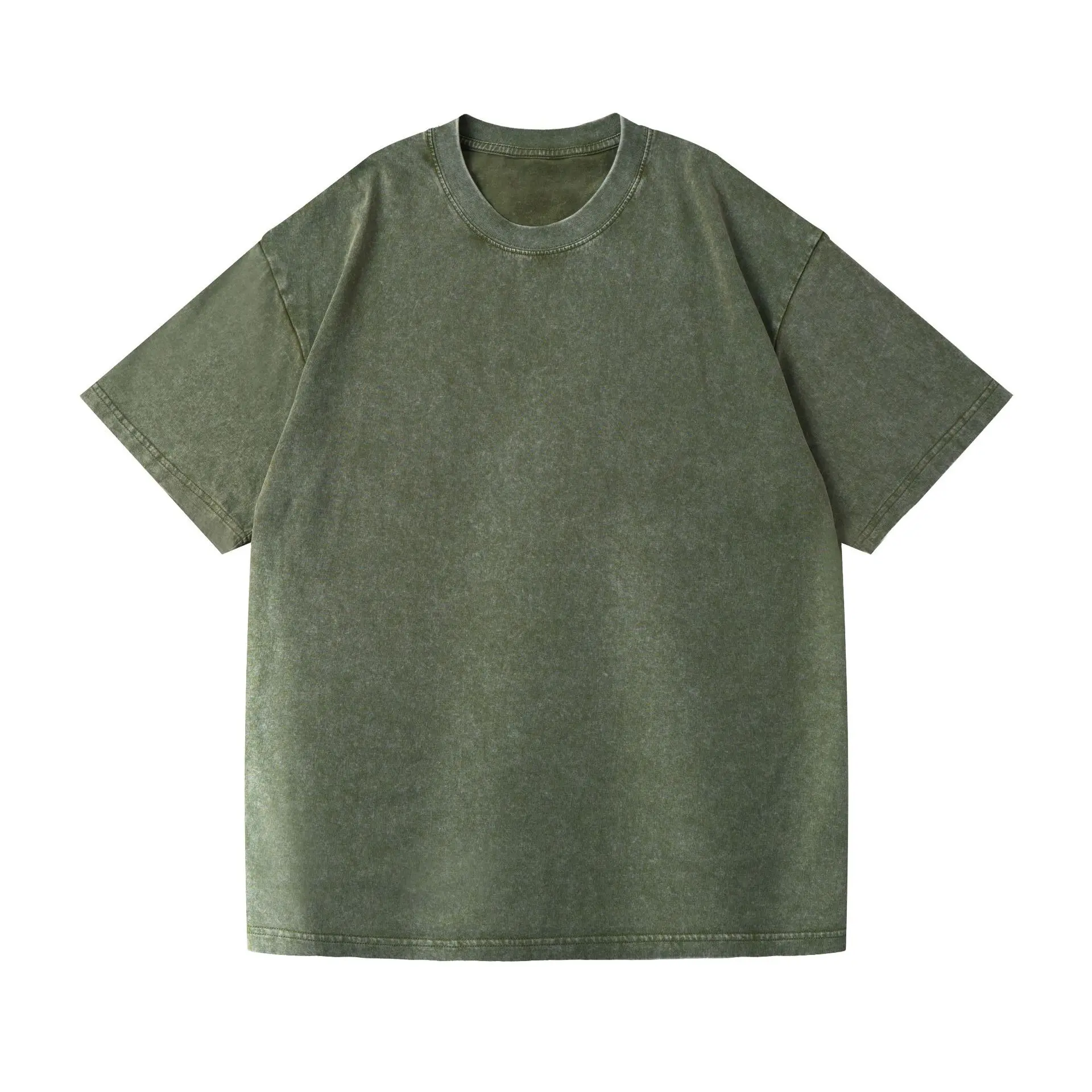 Vintage Washed Solid Color Short Sleeve T-shirt