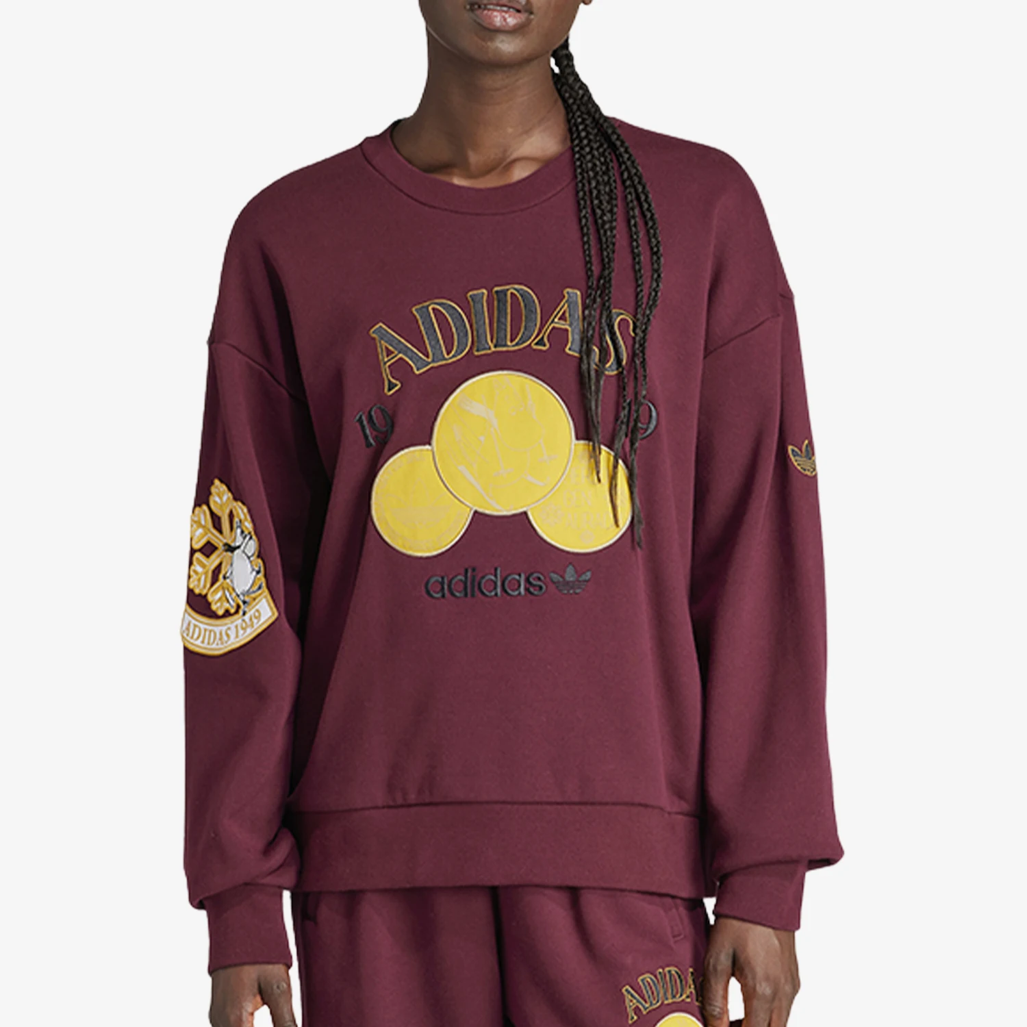 

Adidas Originals Women's Printed Loose Round Neck Pullover IL2447