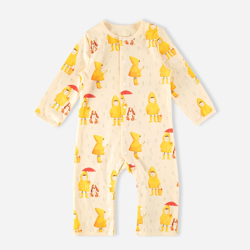 Spring and Autumn Baby Romper for baby Boys Girls Clothes Cartoon Bear Printed Jumpsuit pants crawling Fashion Baby Clothes