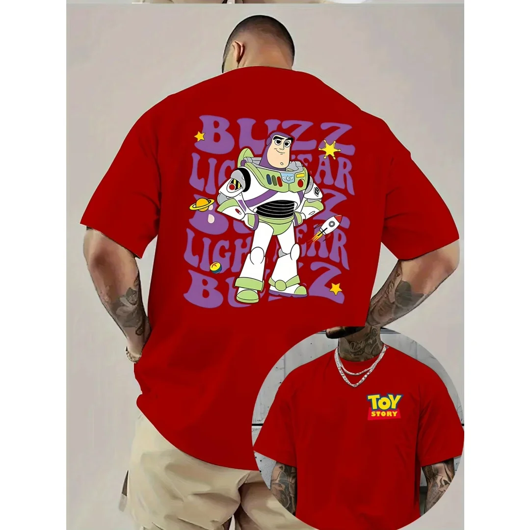 Футболка с короткими рукавами и рисунком «История игрушек Диснея», летняя модная спортивная мужская футболка из чистого хлопка, детская одежда, футболка Y2k Woman