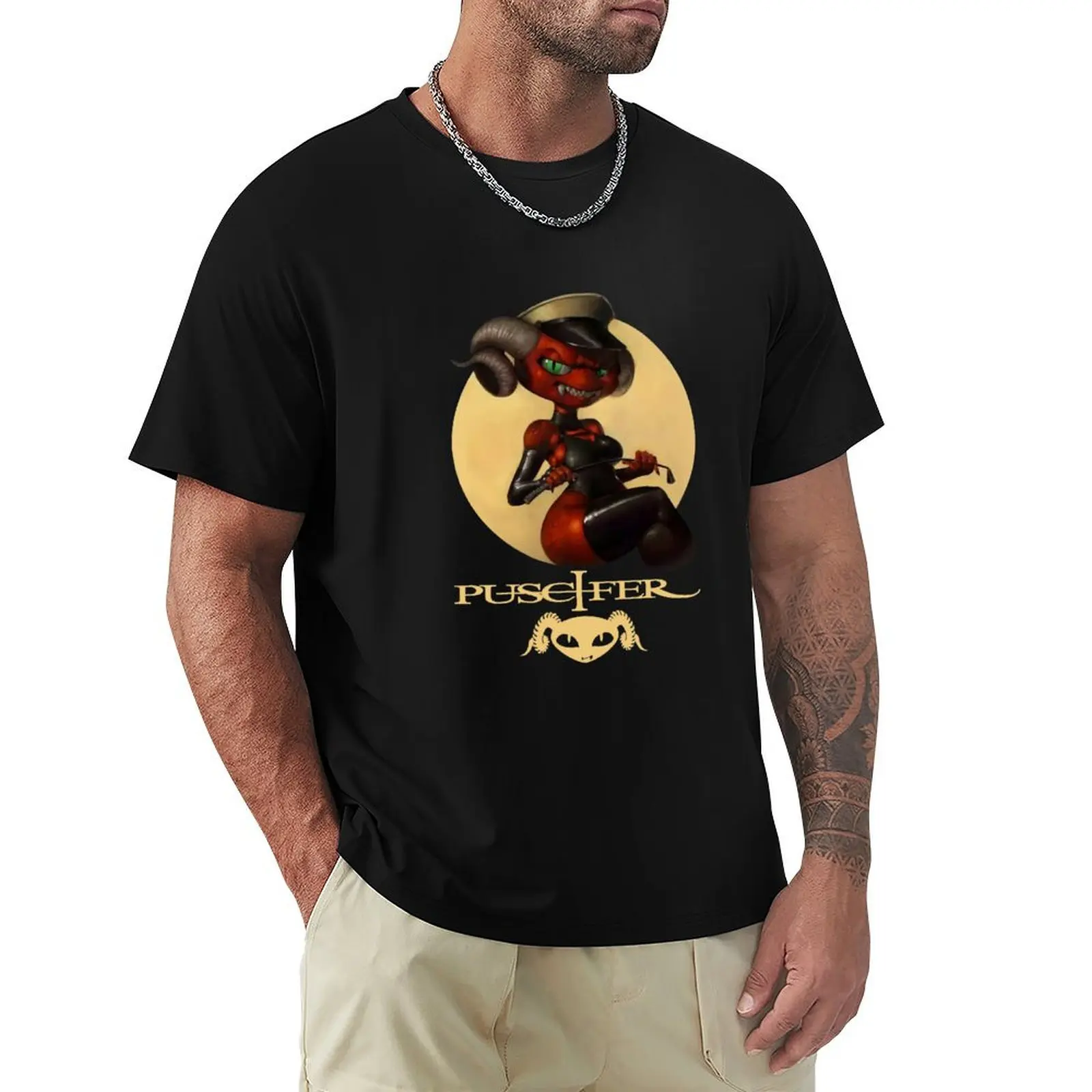 Футболка Puscifer Album Tee Tour, унисекс, однотонная, повседневная, базовая модель.