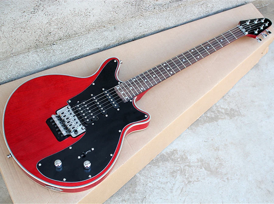 Flyoung Transparent Red Electric Guitar with Chrome Hardware,SSH Pickups,Offer Customize