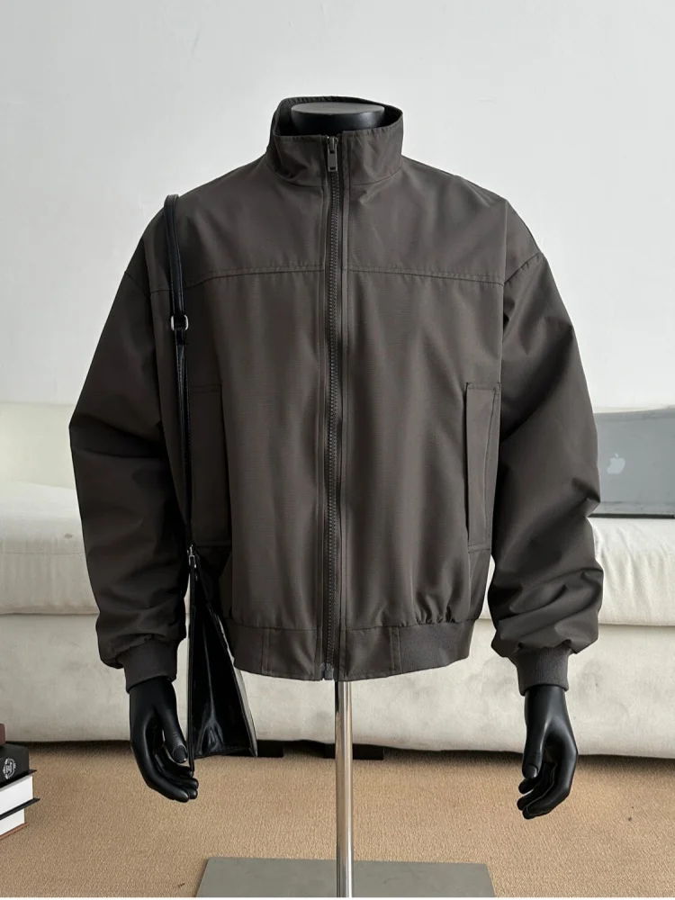 

Loose Fit Men's Workwear Jaet American Sle Functional Windbreaker Trendy Brand Youth Flng Jaet Stand Collar Top