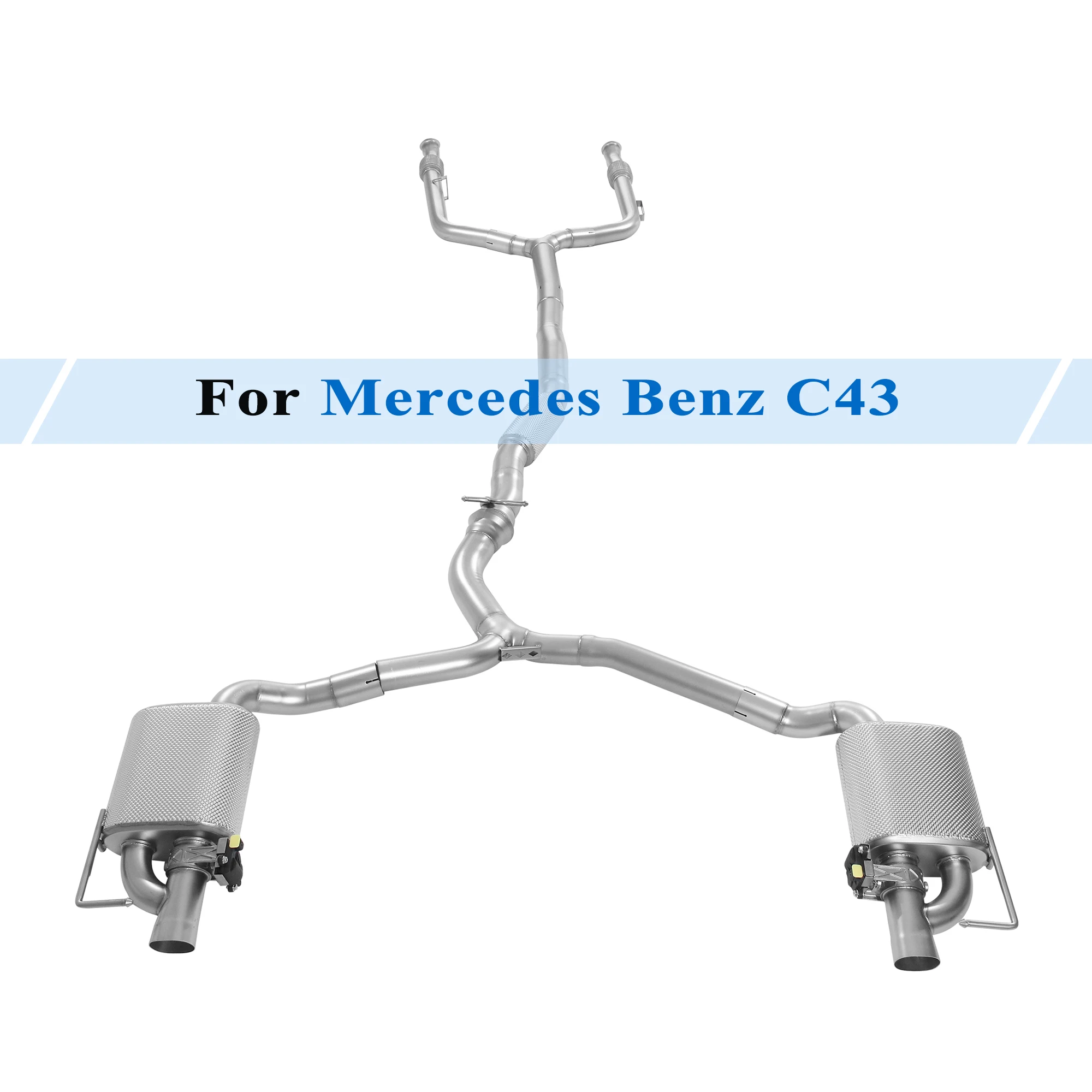 

Catback Exhaust System for 2017-2020 Mercedes Benz C43 3.0T Exhaust Muffler with Electronic Vacuum Valve Remote Control Custom