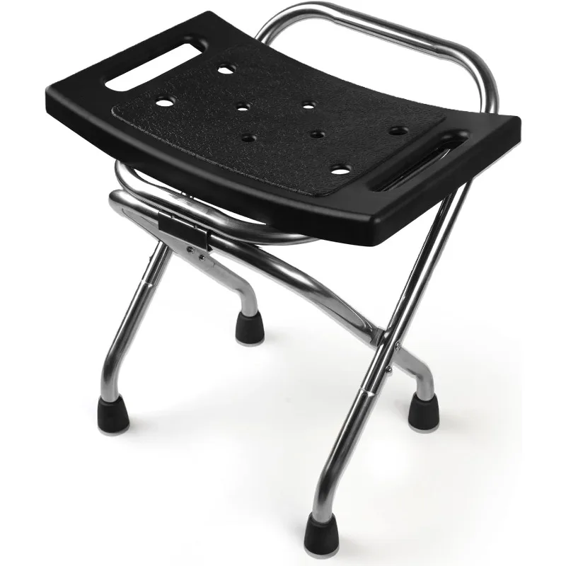 

Shower Chair Seat, Stainless Shower Chair for Folding, Safety Anti-Slip Shower Bath Chairs for Seniors/Disabled by