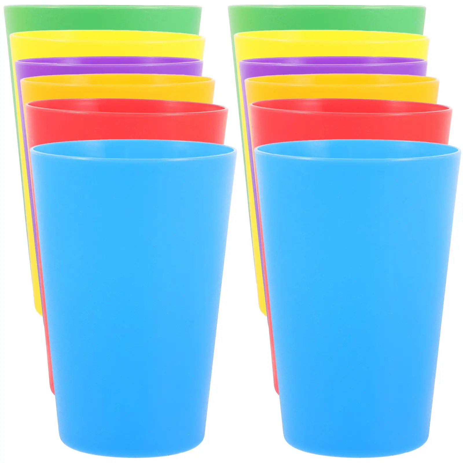 

12 Pcs Plastic Lightweight Stackable Drinking Cup Toothbrush Cup Coffee Mug Water Teeth Brushing Multi functional