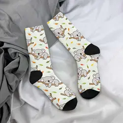 Animal Koala Funny Novelty Crazy Crew Socks Branch Leaf Wildlife Cute Nature Mens Socks for Women Gifts Dress Socks