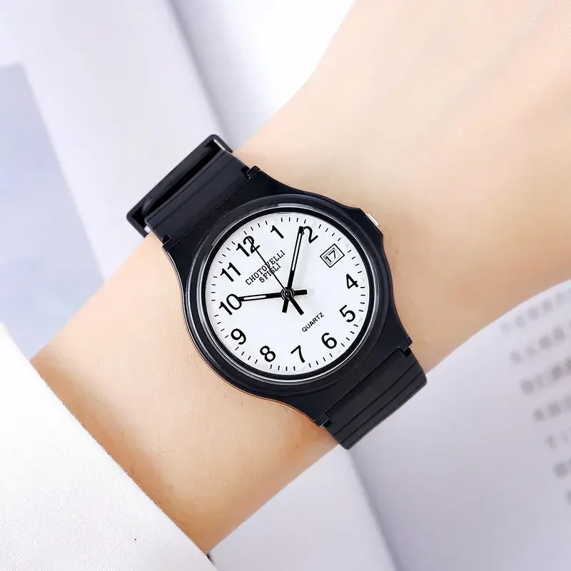 Fashion Waterproof Calendar Student Quartz Watches Casual Sport Silicone Strap Quartz Wristwatch for Women and Men Calvin Klein