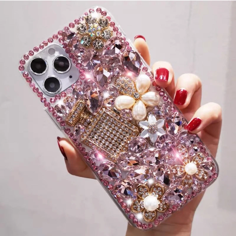 

Luxury Rhinestone Phone Case for Xiaomi, Bling Diamond Cover Bag, for Redmi 9A, 9C, Note8, 9Pro, Note10S, Note11 Pro, 12Pro