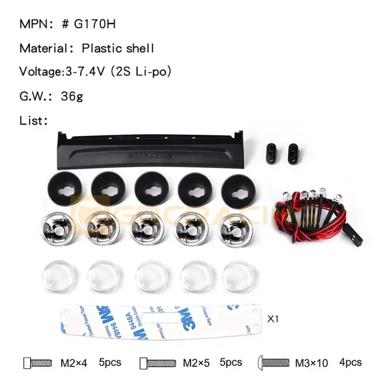 RC Car Roof Spotlight for TRAX TRX4 Bronco K5 Axial Scx10III Off-Road Rally Spotlight Accessories #G170H view 2