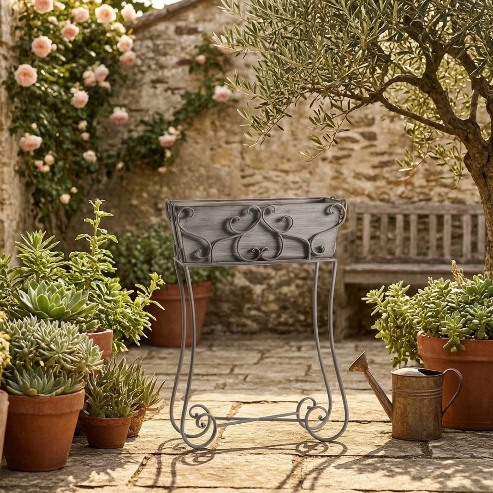 scrollwork-plant-stand-rectangular-freestanding-planter-holder-outdoor-decor-heavy-duty-for-garden