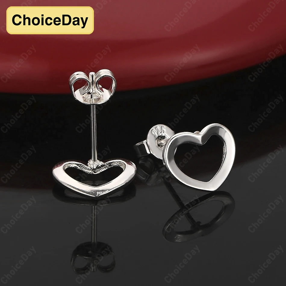 

ChoiceDay 925 Sterling Silver Exquisite Heart Shaped Earrings Women Fashion Gift Jewelry Wedding Accessories
