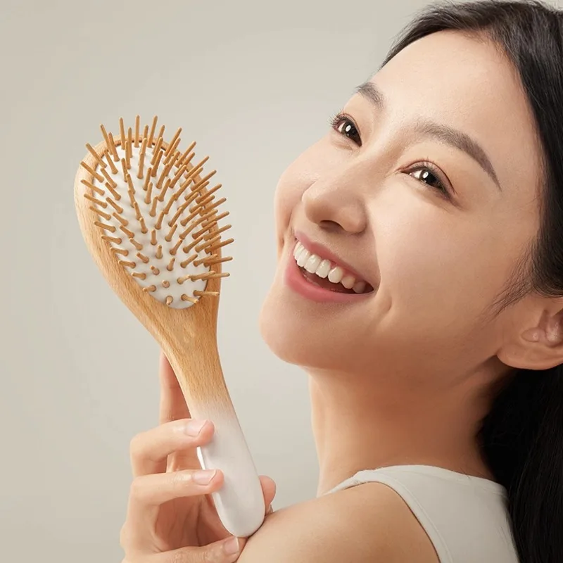 

Durable Solid Wood Wooden Air Cushion Comb Hair Smoothing Nourishing Comb Luxury Holiday Gift Scalp Massage Comb Volume Top Comb