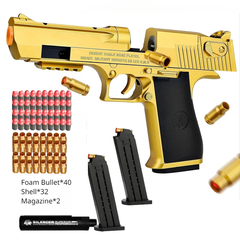 Desert Eagle Toy Gun Shell EjectionAirsoft Pistol Soft Foam Bullet Outdoor CS Weapon for Boys Girls Shooting Game Bitthday Gift