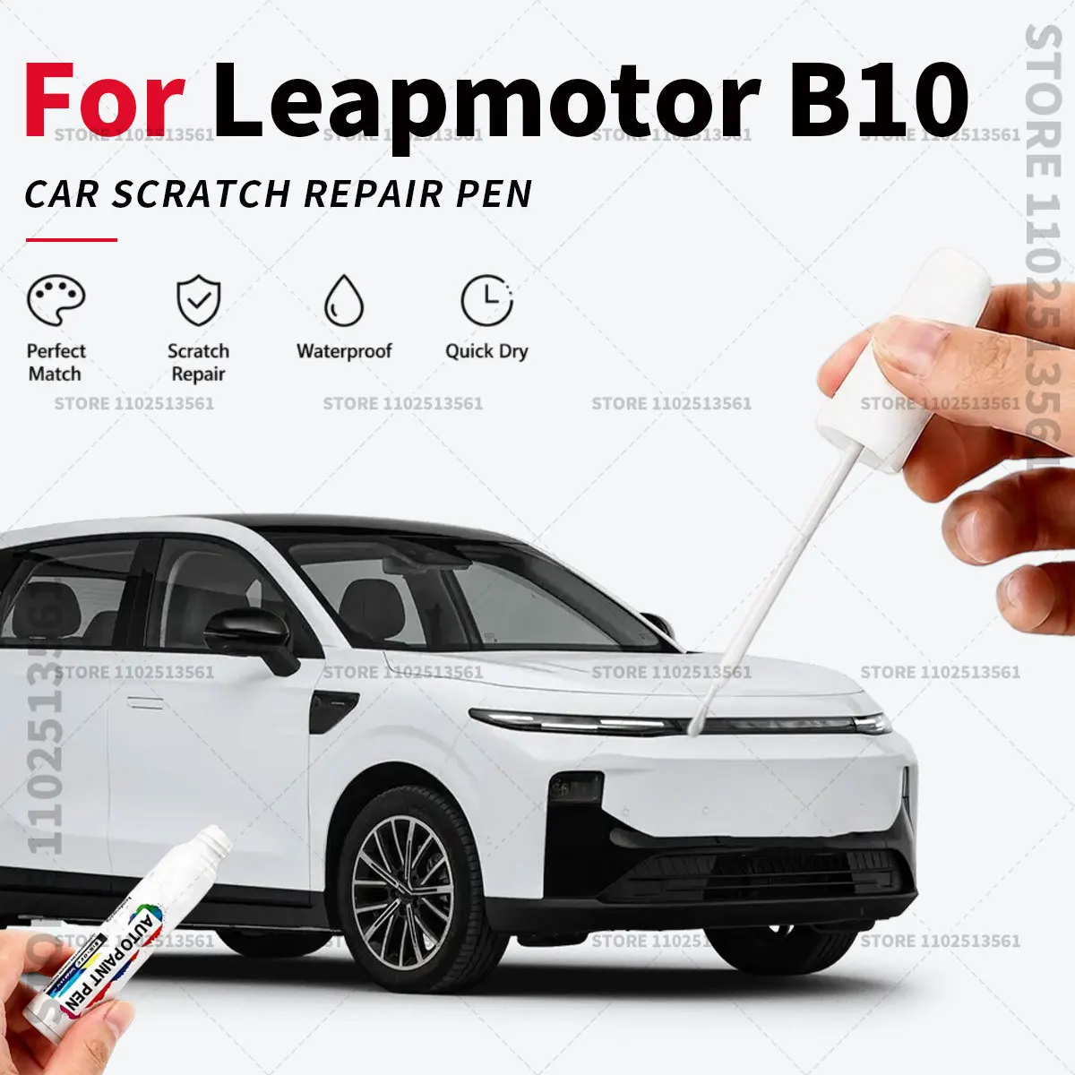 Car Paint Repair Marker Pen Quick Dry Scratch Remover Touch Up Coating Pen For Auto Accessories For Leapmotor B10 White Black