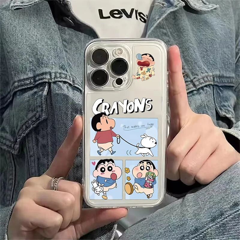 Cute Crayons Shin-chans Phone Case For Samsung Galaxy A16 A15 A35 A05 A55 A54 A07 A06 A24 A14 A34 A24 A25 A53 A23 A52 A03 Cover