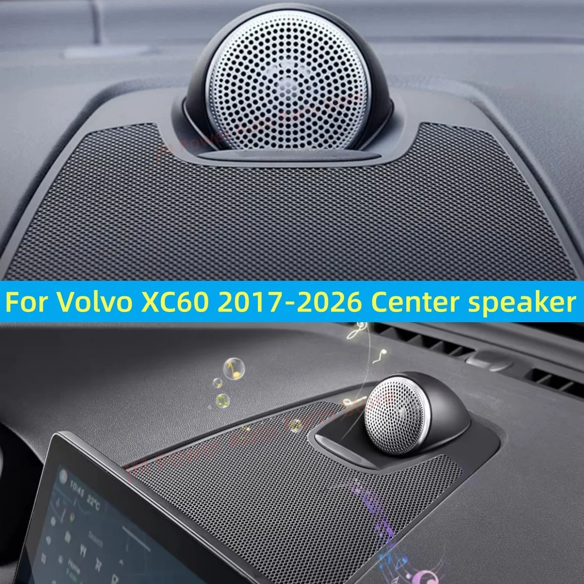 For Volvo XC60 2017-2026 Dashboard Center Mid Speaker Tweeter Audio Center Console Sound Interior Upgrade Modification Accessory