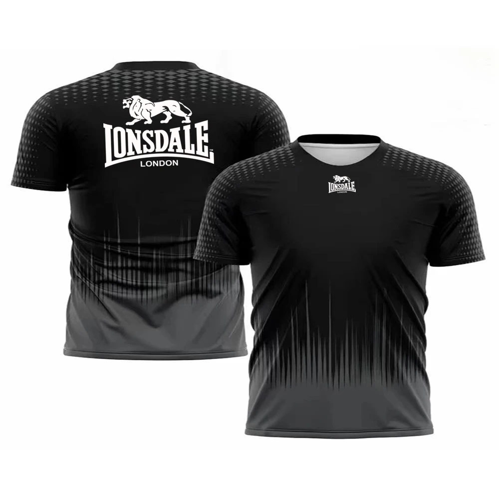 

Summer slimming training sportswear LONSDALE 3D printed round neck T-shirt short sleeved competition custom loose quick drying