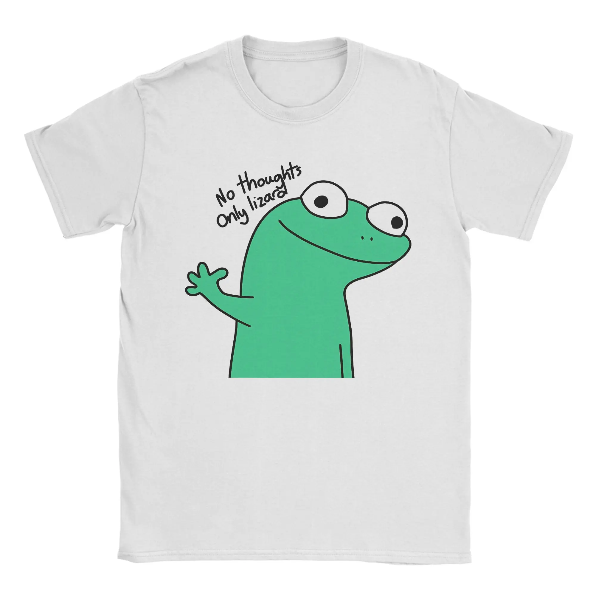 Streetwear T-Shirt Beach No Thoughts Only Lizard Leisure T-Shirts  Cotton Tee Shirt for Couple Awesome Short Sleeve Clothes