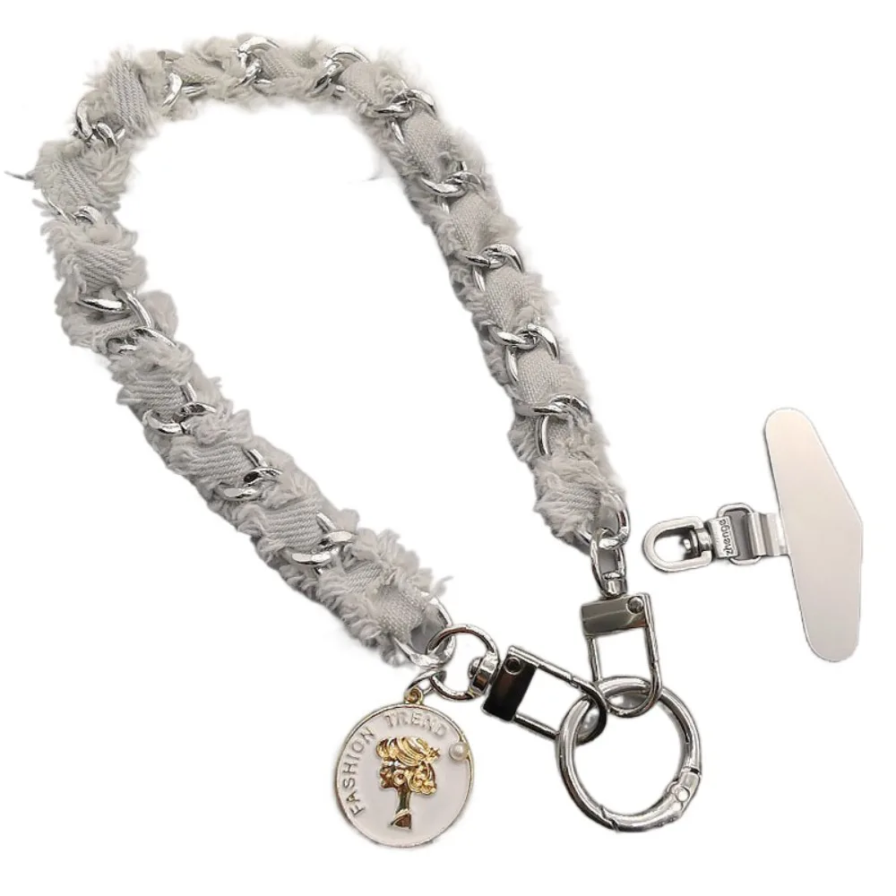 

Pendant Mobile Phone Strap Pearl Metal Chain Cell Phone Chain Handheld Anti Loss Mobile Phone Lanyard New Year Gift