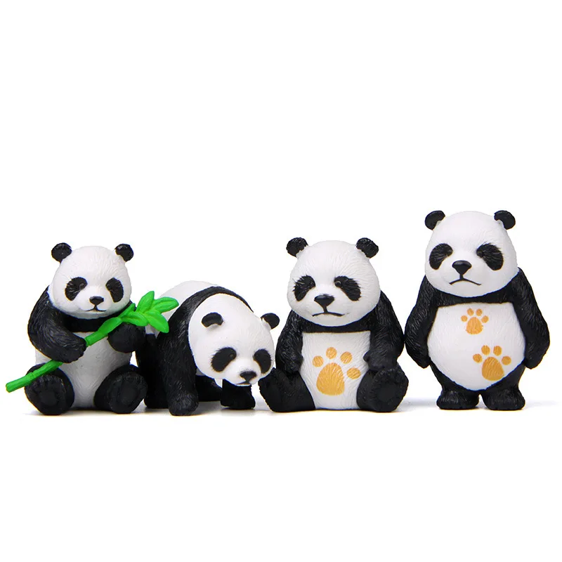 Figuras de acción de animales raros de la selva salvaje para niños, modelo de Panda, juguetes coleccionables, regalo divertido, decoración del hogar