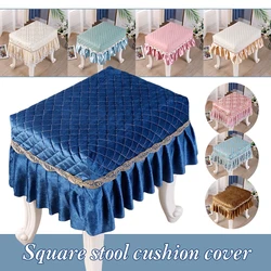 European Style Piano Stool Cover Lace Embroidery Pastoral Flora Printed Chair Seat Pad Slipcover Cosmetic Stool Cover
