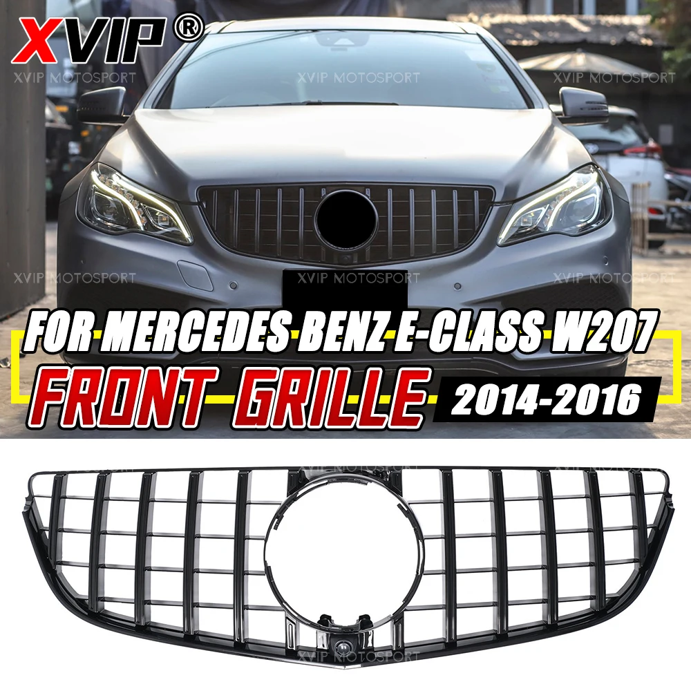 

XVIP Glossy Black GTR Style Front Bumper Grilles For Mercedes Benz E-Class W207/A207 2014-2016 E250 E350 E400 E500 Racing Grills