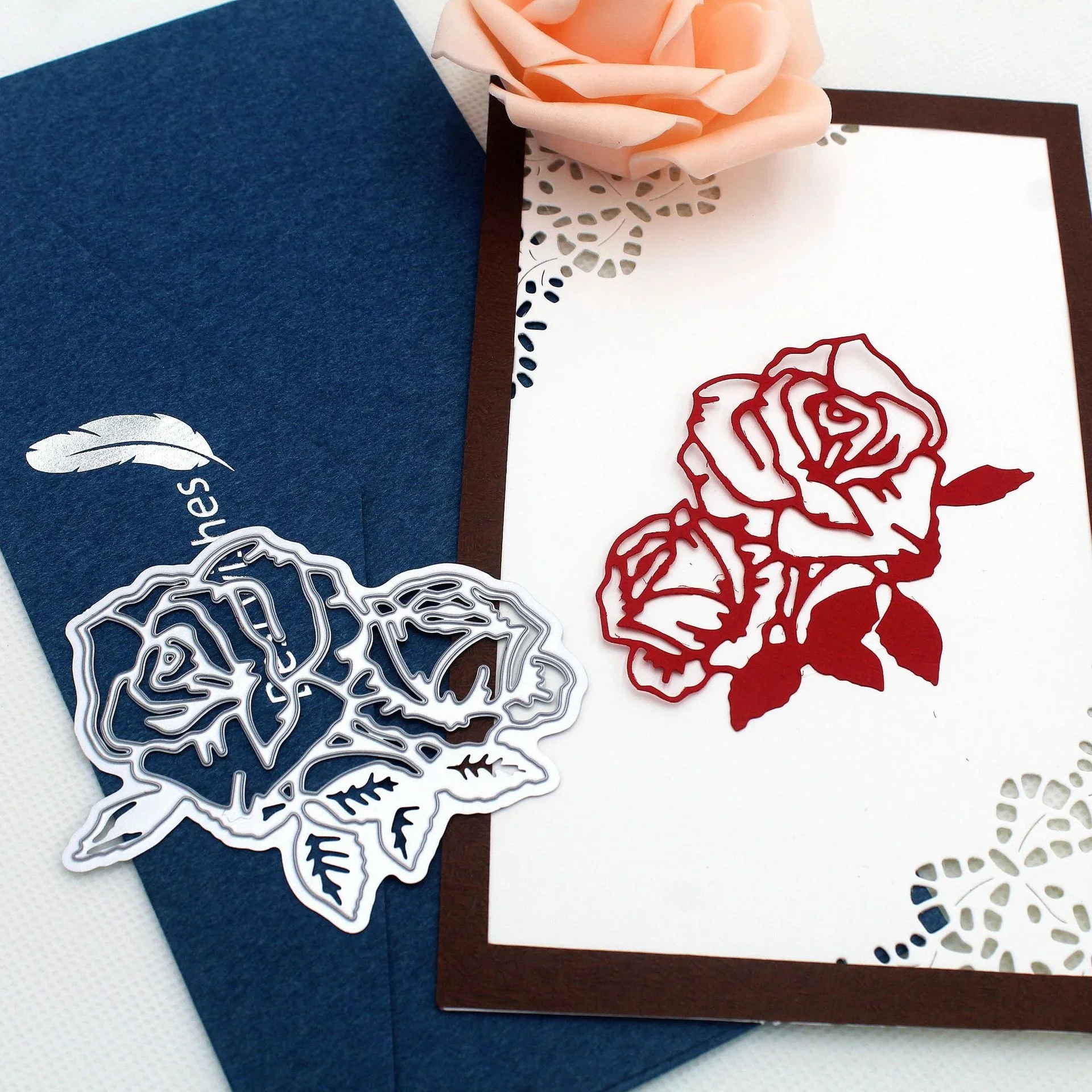 Rose Flower Metal Cutting Dies Stencils Die Cut for DIY Scrapbooking Album Paper Card Embossing