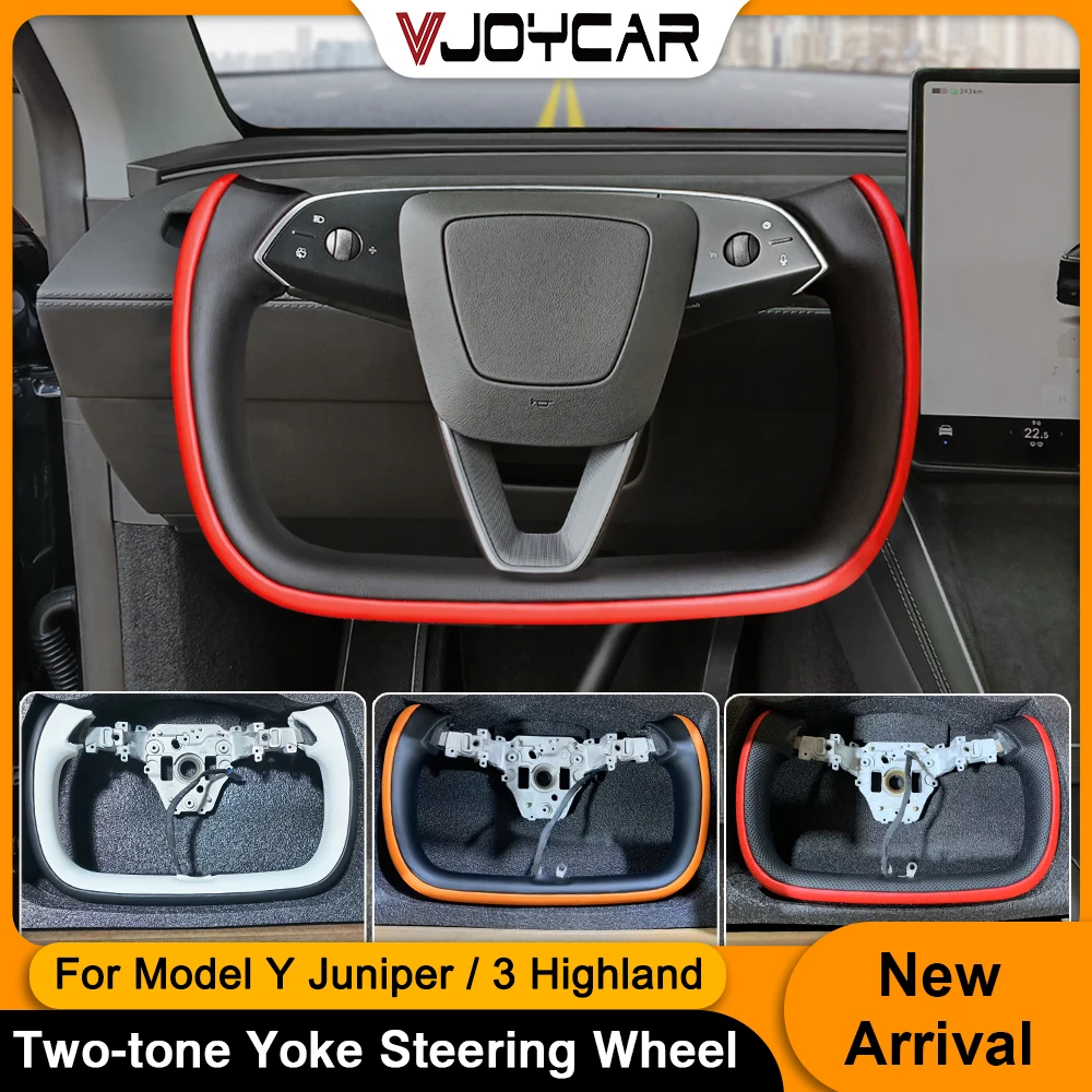 Vjoycar نير عجلة القيادة مقبض ل تسلا نموذج جديد Y Juniper 3 هايلاند مع التدفئة نابا اللون التخصيص الملحقات #1