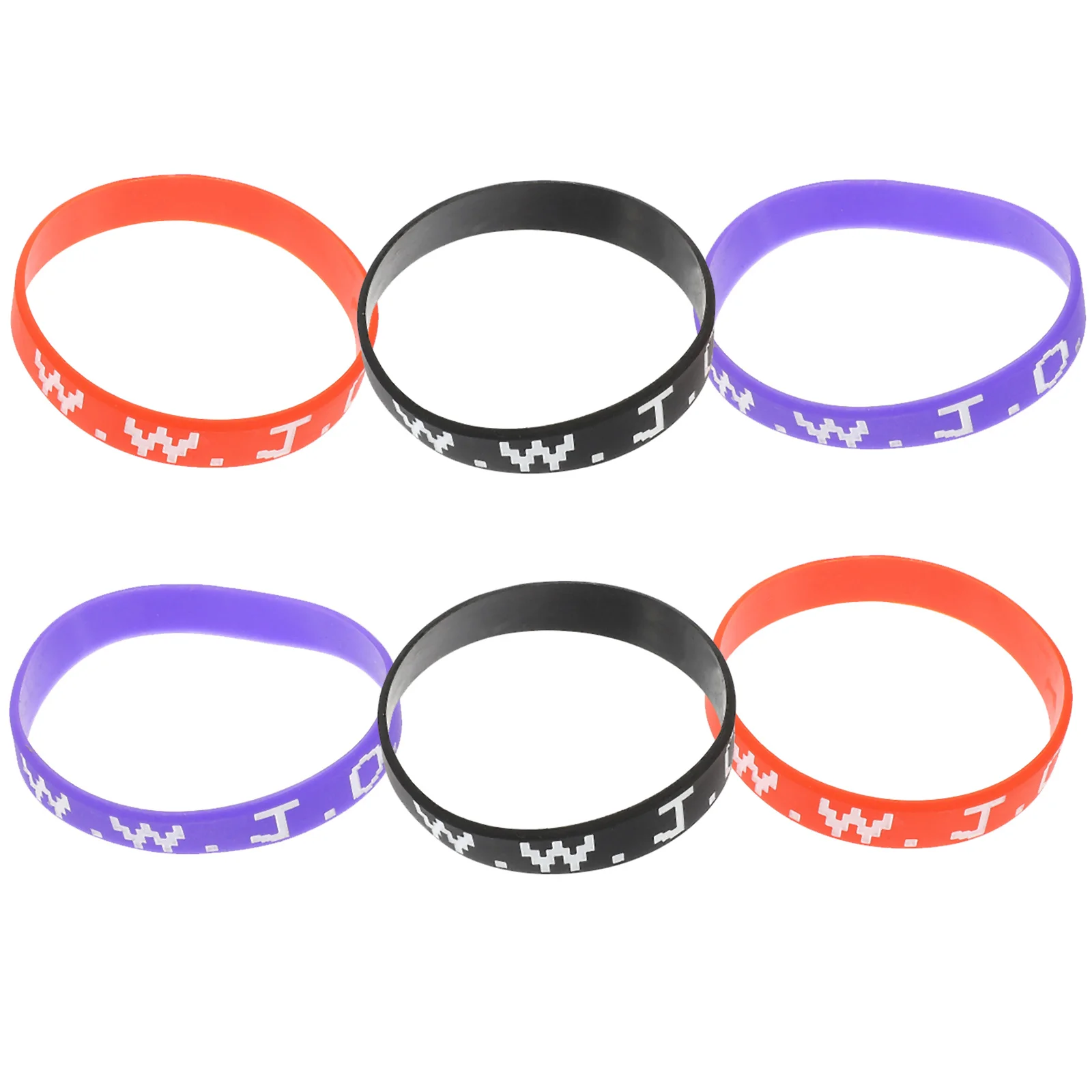 

6Pcs Stretch Silicone Bracelets High Elasticity Wristbands for Men Women All-Match Decorative Jewelry for Outdoor Music Events
