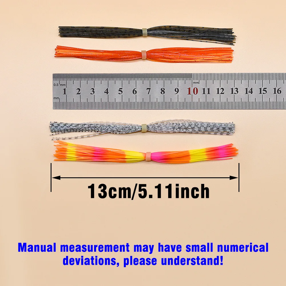 MNFT 8 Bundles 5.11inch Silicone Skirts Fishing Accessories DIY Spinner Baits Rubber Jig Lures Fishing Tying Material