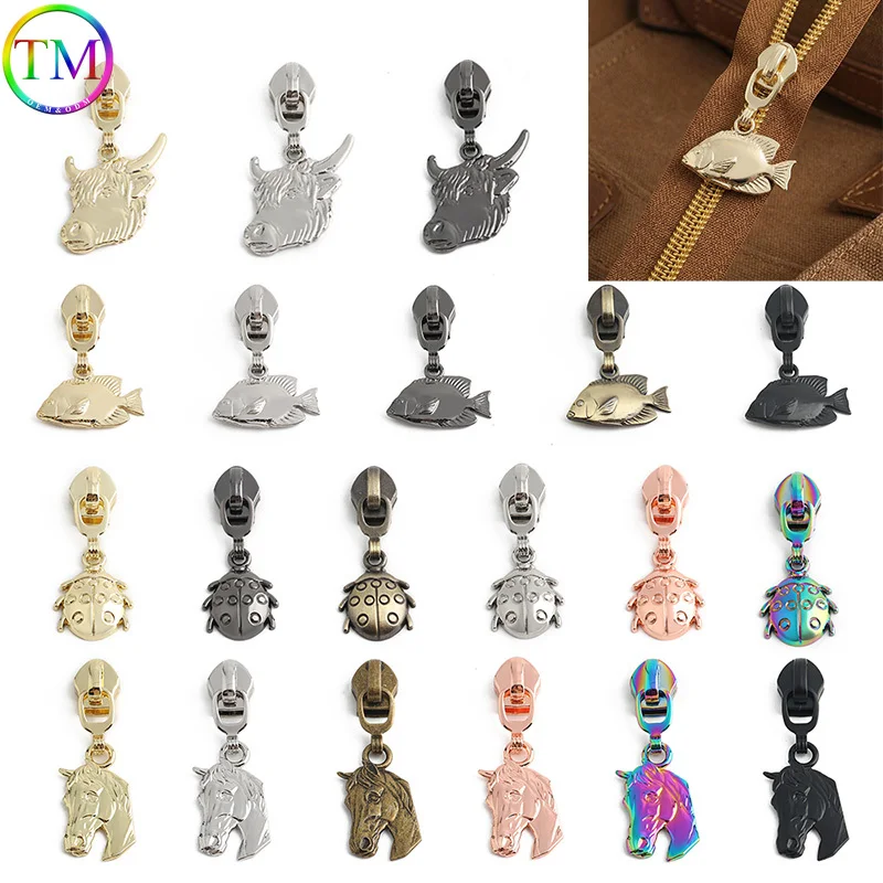 

10/50 шт. Фигурки животных 5 видов # Слайдеры для нейлоновых молний, декоративные молнии для сумок, головки для молний, ремкомплект для одежды, швейные принадлежности