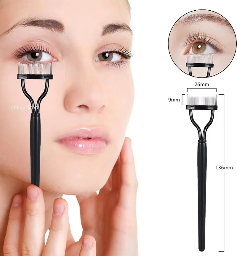 1pc Wimpern abscheider Metall zähne faltbare Wimpern zange Schönheit Make-up Edelstahl Wimpern Pinsel Kamm Mascara Curl Make-up-Werkzeug