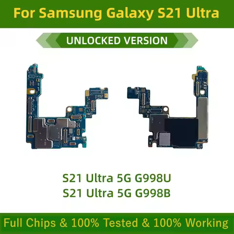 100% Tested Unlocked S21 Ultra 5G G998U G998 Logic Board For Samsung Galaxy S21 Ultra 5G G998B Full Chips Motherboard