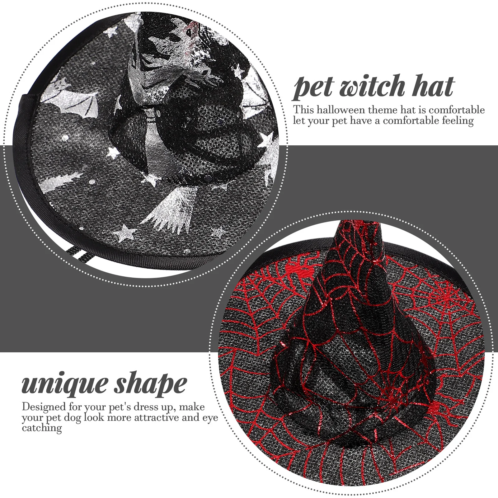 

2pcs Adjustable Pet Hat For Dogs Cats Halloween Party Decorative Headdress Funny Costume Accessory Pet Supplies