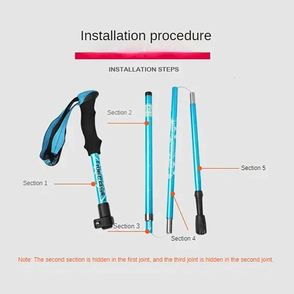 Trekking Poles Collapsible Hiking Poles Aluminum Telescopic Foldable Hiking Walking Sticks For Mountaineering Camping Walking