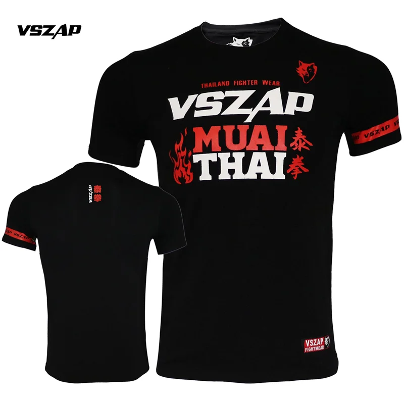 

Vszap-short-sleeve T-shirt For Muay Thai,Fighting,Jiu Jitsu, Cotton, Thailand, Combat Clothing, Muscle, MMA, Kickboxing