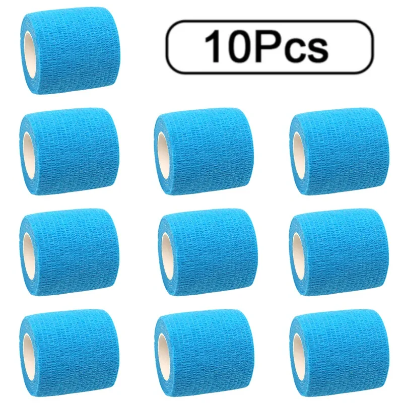 10 롤 운동 랩 테이프 자기 접착 성 탄력 붕대 Elastoplast 스포츠 보호대 무릎 손가락 어깨 문신 액세서리