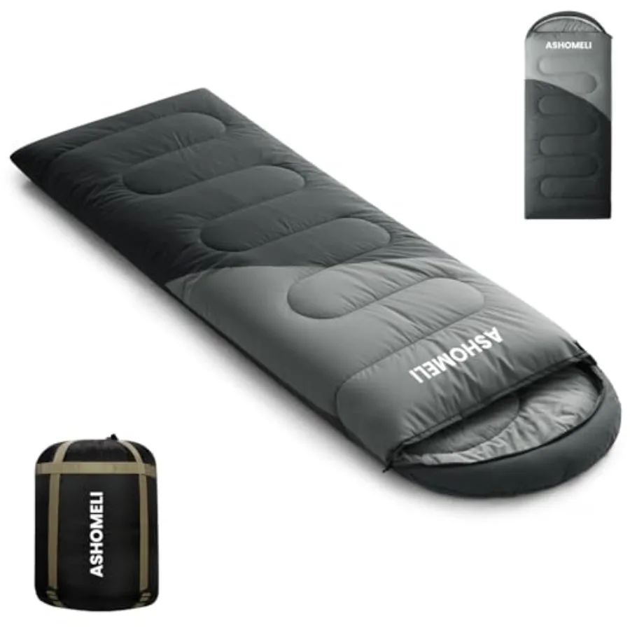 

Camping Sleeping Bags for Adults - 4 Season Warm and Cool Weather - Summer, Spring, Fall, Winter, Lightweight, Waterproof Sleep