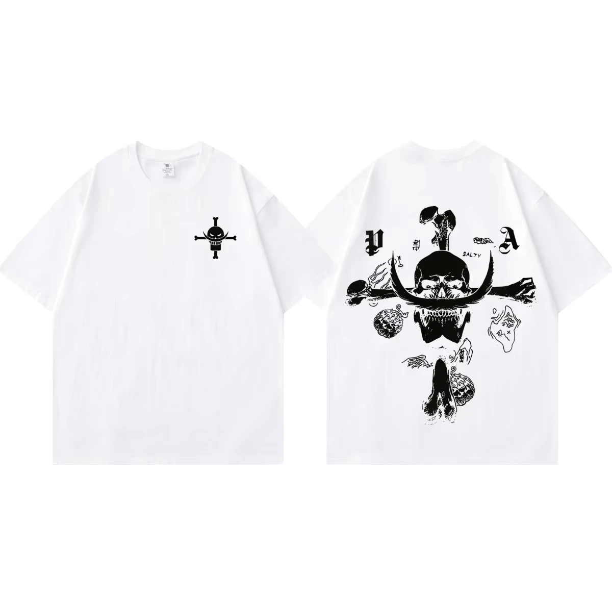 ONE PIECE Animation White Beard Printed Short Sleeve T-Shirt Men's and Women's 2026 New Summer Fashion Casual Cotton Top