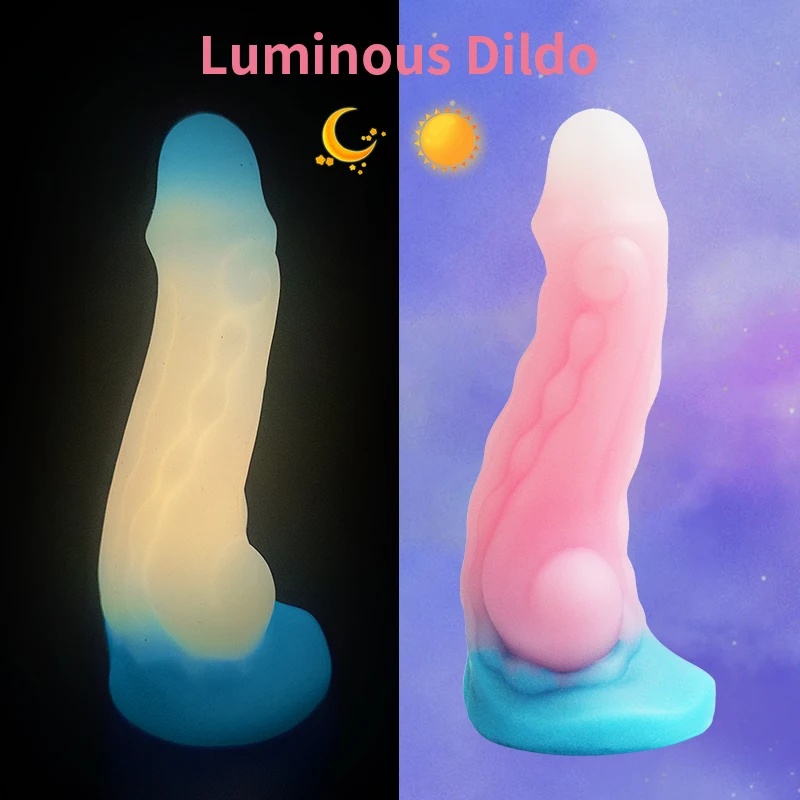 Glowing Dildo Gode Silicone Realistic Dog Penis Strap-On Huge Dildos Vagina Masturbator Dick Cock Sex Toys For Woman Sex Shop 18