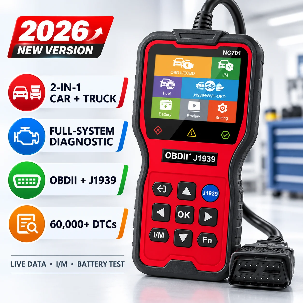 Obd2 Scanner Heavy Duty Truck - HUMZOR NC701 OBD2 Scanner Diagnostic Tool