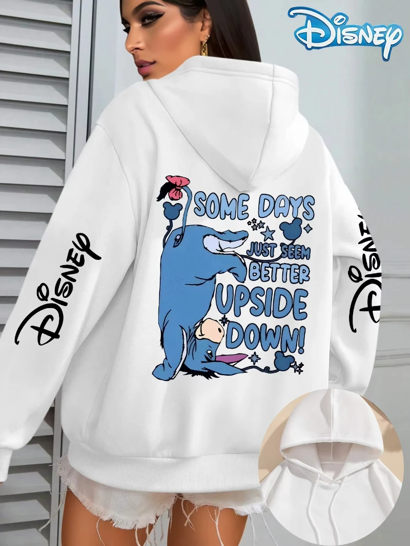 ديزني النساء الرجال Eeyore ويني ذا بوه هوديس هودي البلوز البلوز الخريف الشتاء معاطف المتضخم مع الجيب الأمامي #3