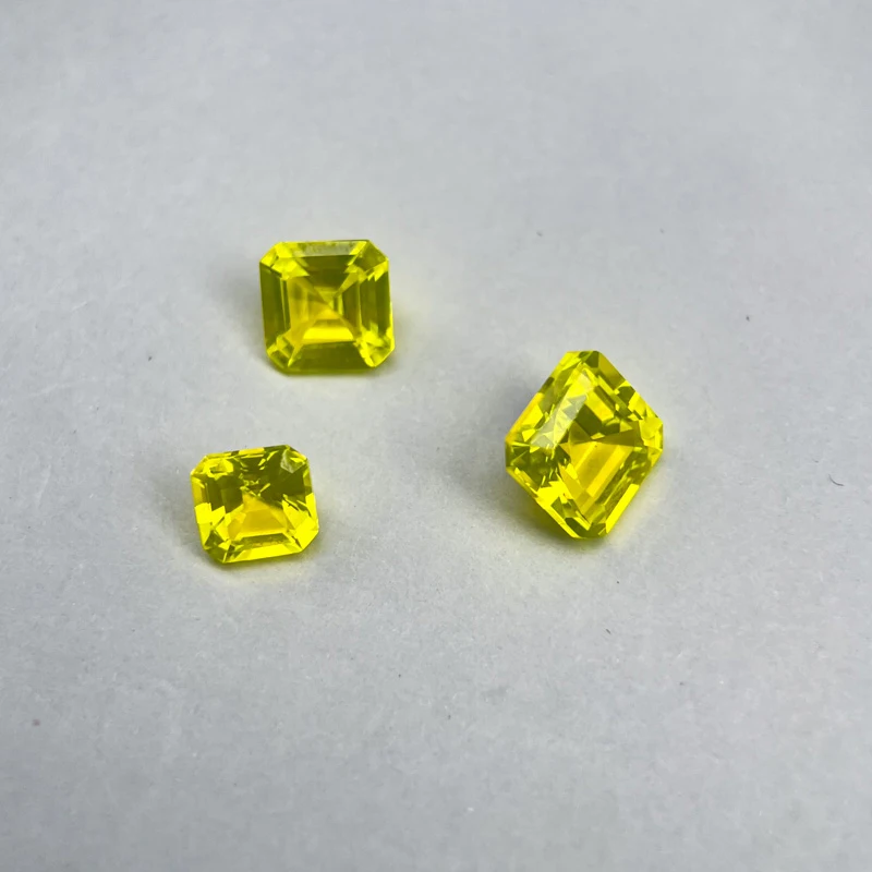 VANTJ Yttrium granato in alluminio YAG pietra preziosa sciolta Asscher Cut creato gemme colore giallo per la creazione di gioielli fai da te