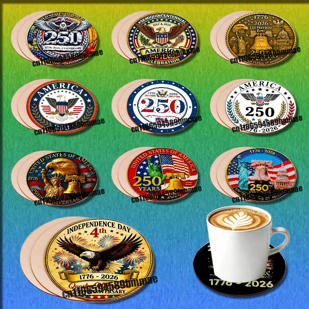 

FOR 250th We The People 1776 Betsy Ross 13 Star American Rebel Constitution US USA America Eagle Water Coffee Tea Coaster Cup