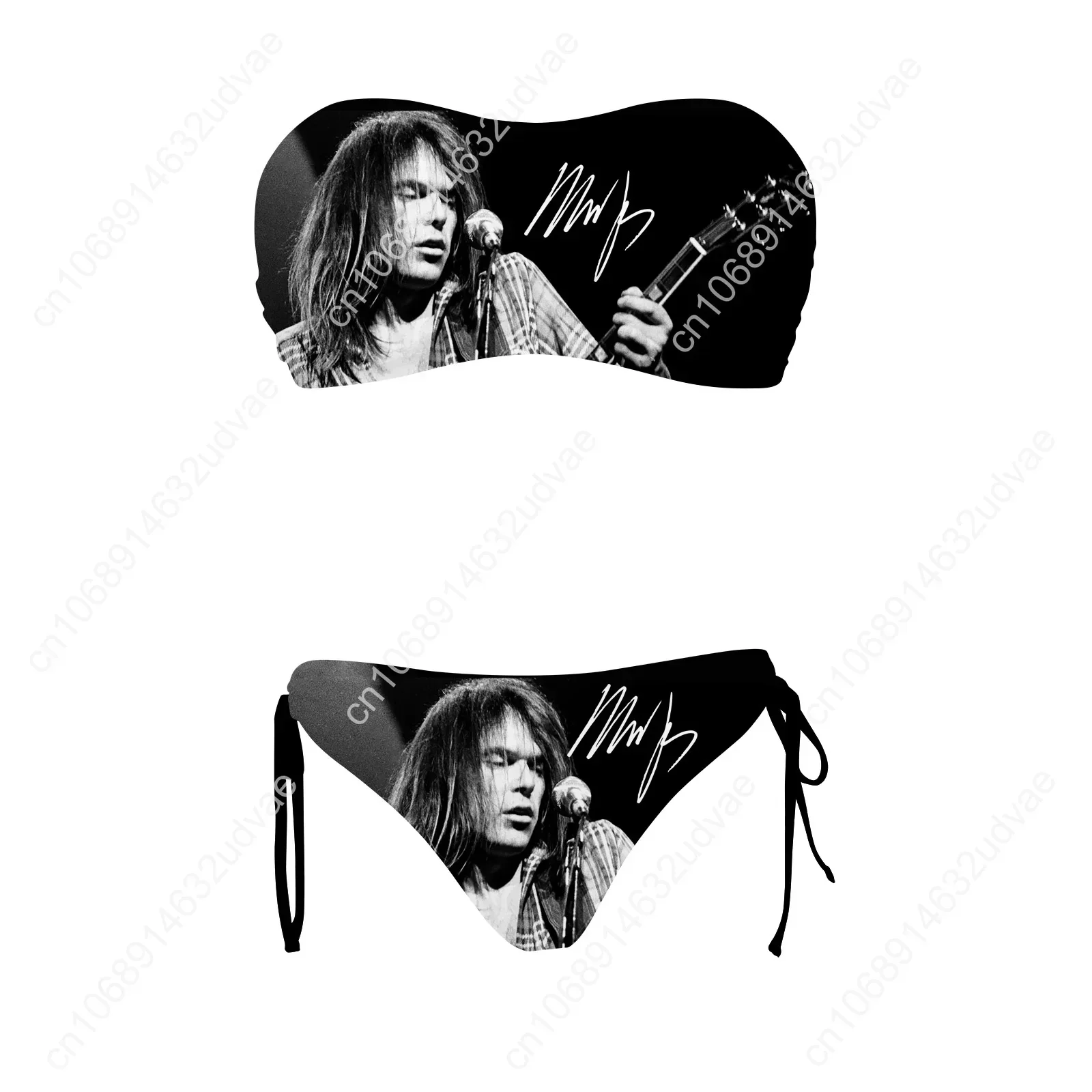 Neil Young Swimsuit Womens Drawstring Two Piece Set Bathing Suits Personalized Swimwear Pool Party Bikini Customize Beachwear